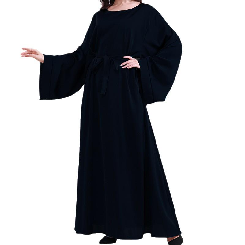TikTok-Inspired Simple Casual Muslim Women's Robe Dress