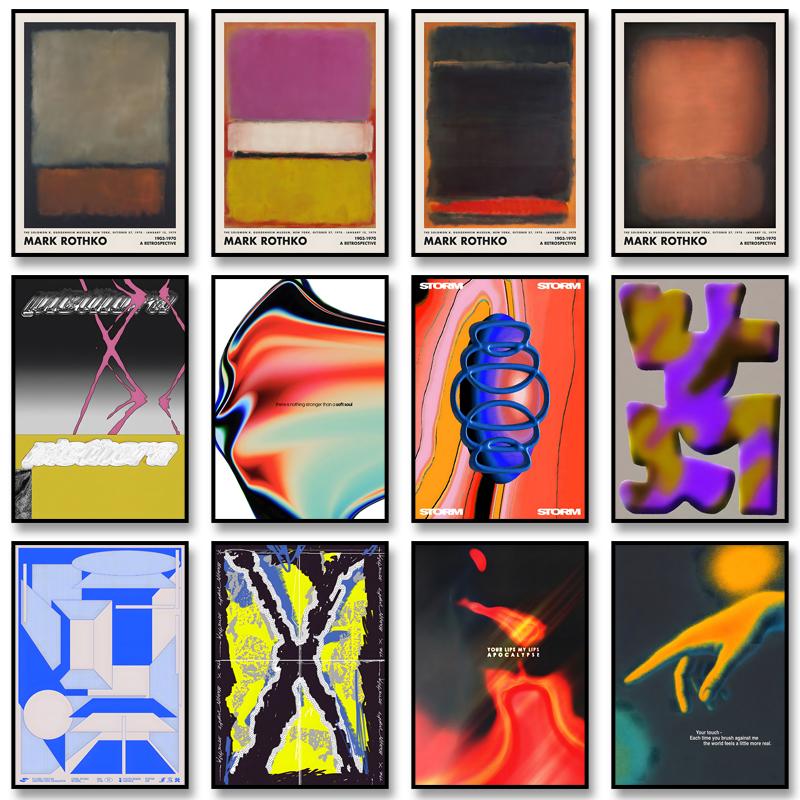 Vintage Abstract Classic Canvas Poster Retro Extreme Art Canvas Painting Print Wall Art Picture for Living Room Home Decoration