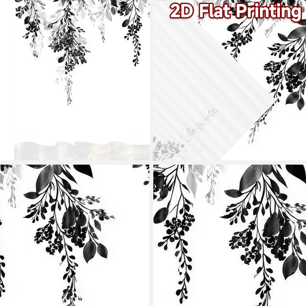 2D flat Photography Backdrop Photography Backdrop Black and White Foliage 100% Polyester Vibrant Reunion for Holiday home