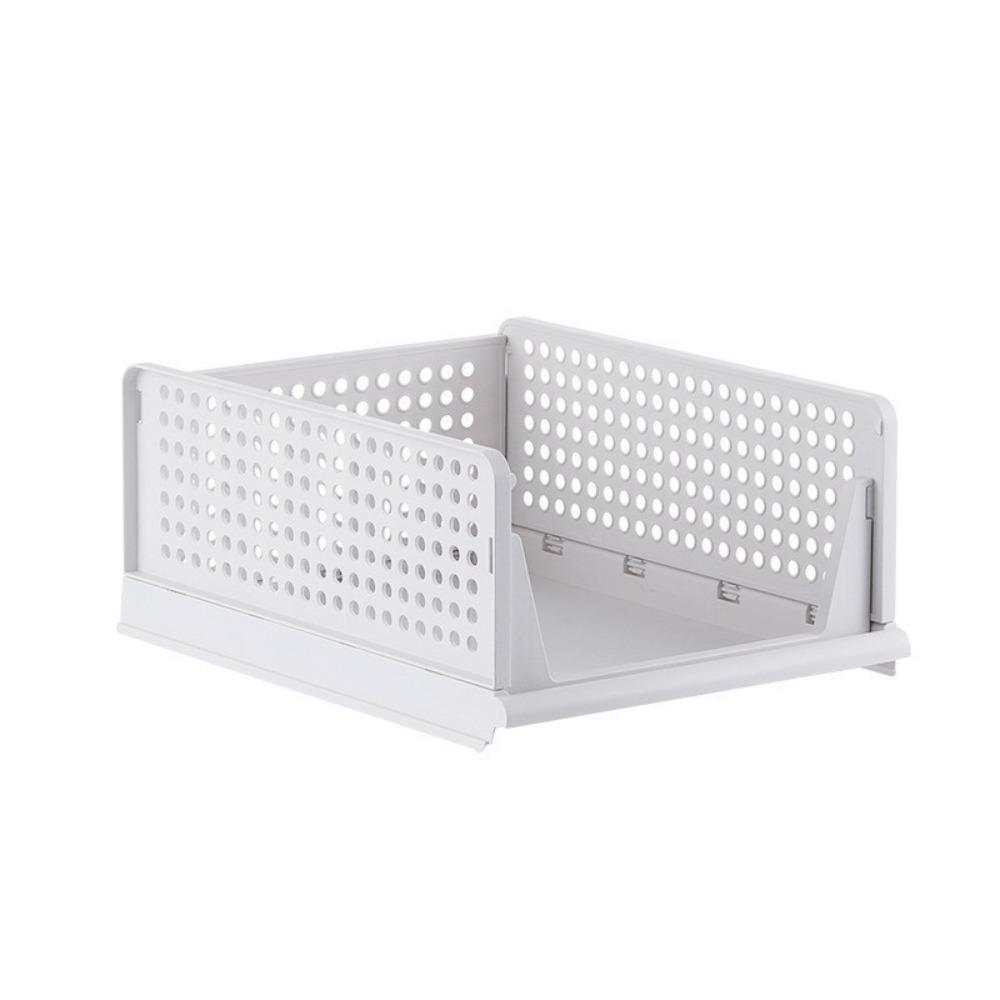 Stackable Drawer Organizer Plastic Storage Baskets Saving Space Clothes Sorting Rack  Kitchen