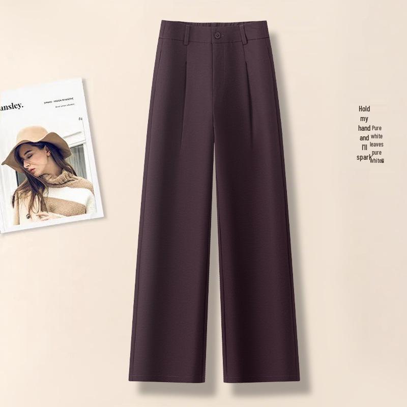 Women's High-End Wide-Leg Spring Pants: 2026 New Style, Loose Casual Straight-Leg, Long Fit
