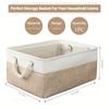 1Pc Cotton and Linen Splicing Thick EVA Clothing Storage Box Without Cover Hand-held Jeans Toy Wardrobe Desktop Storage Basket