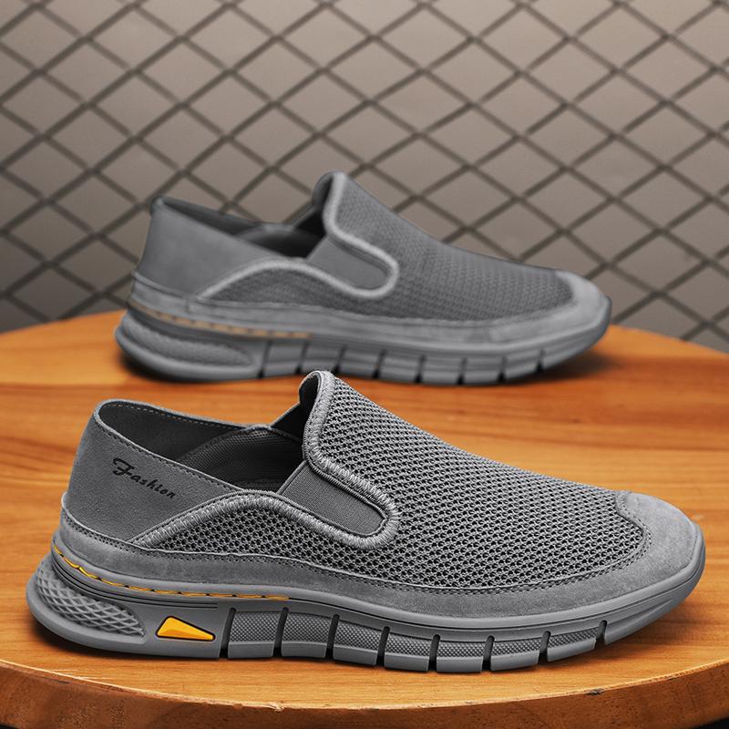 Lightweight Mesh Shoes Fly Woven Breathable Men's Hiking Shoes Thick Soles Wear-resistant Men's Sports Shoes Free Delivery