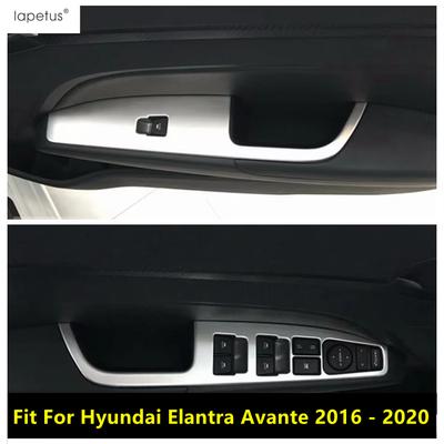 Car Door Armrest Window Lift Glass Button Control Switch Panel Cover Trim For Hyundai Elantra Avante 2016 - ABS Accessories