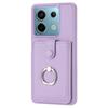 For Xiaomi Redmi Note 13 5G Case Drawing Type Card Slots Litchi Texture Leather Back Cover with Ring Kickstand