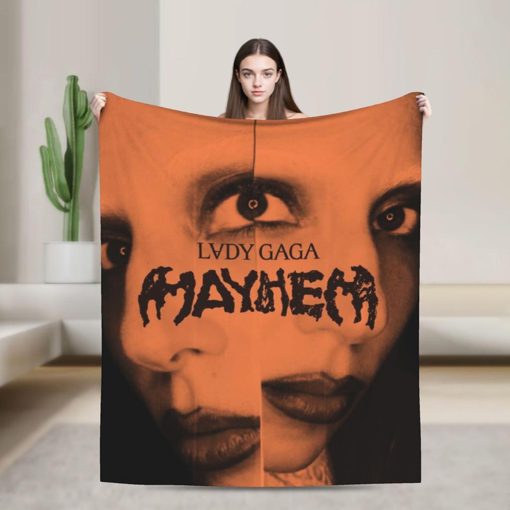 Lady Gaga Mayhem Abracadabra Knitted Blankets Fleece Lady In Red Super Warm Throw Blankets for Bed Bedspread