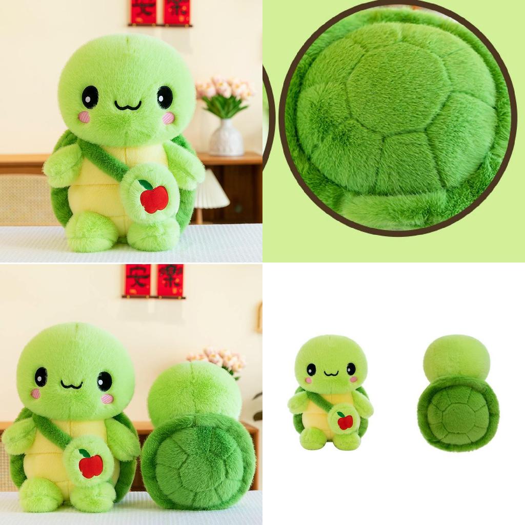 Cute Green Apple Turtle Plush Toy Adorable Stuffed Animal Backpack For Kids