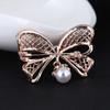 Модная трехмерная брошь-булавка с бантом, стразами, из сплава и жемчугом, корсаж, сдержанная и модная, аксессуары для одежды, брошь, ювелирное изделие