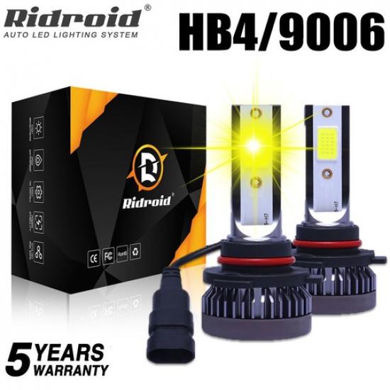 2PCS 9006 HB4 Yellow LED Headlight Fog Light Bulbs Conversion Kit 26000LM 3000K