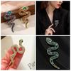 Zinc Zinc Alloy Zodiac Snake Brooch Zircon Metal Snake Lapel Pin Rhinestone Animal Collar Pins  Jewelry Gifts