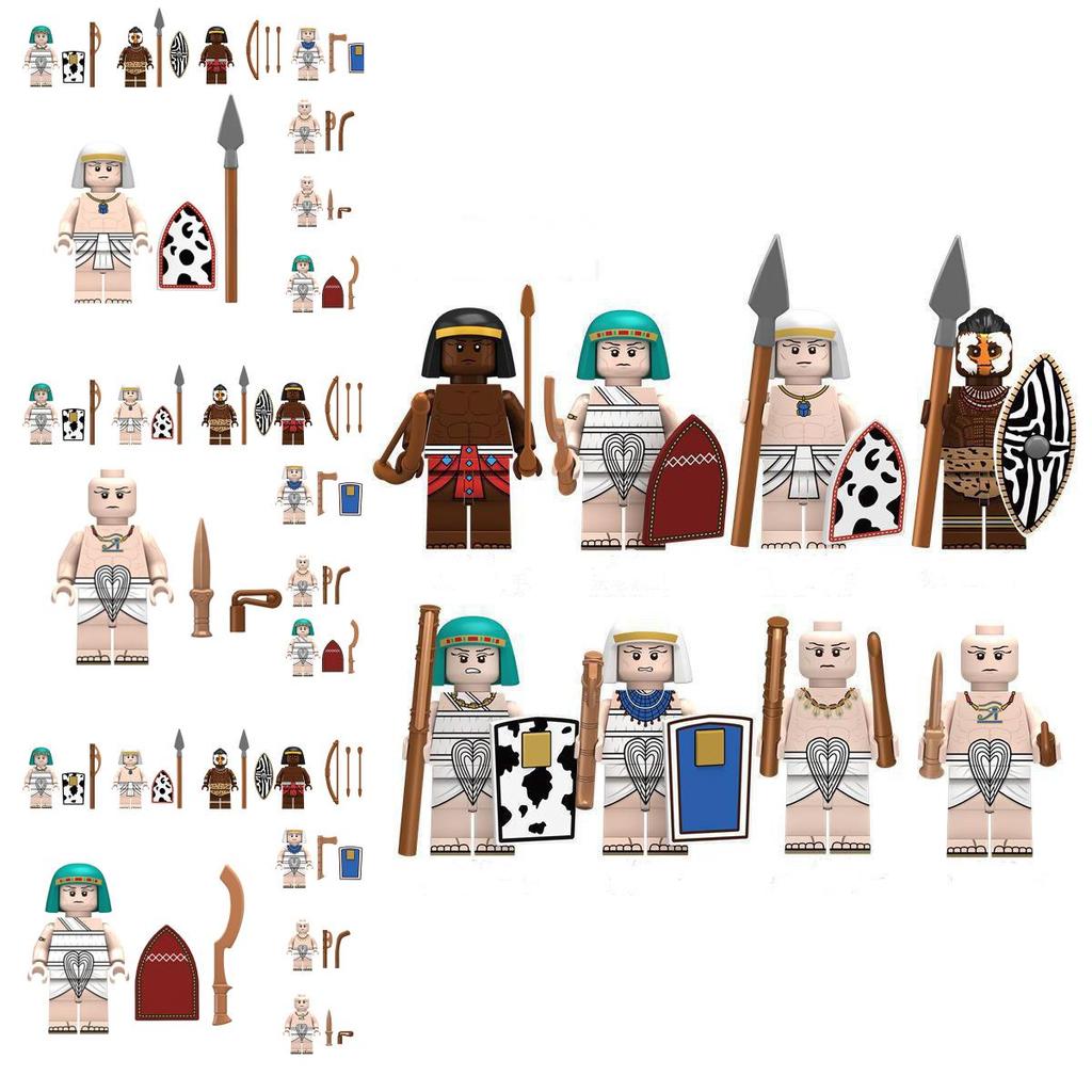 Children's Assembly Toy Intelligent And Educational Egyptian Spear Infantry Pharaoh Guard Building Blocks