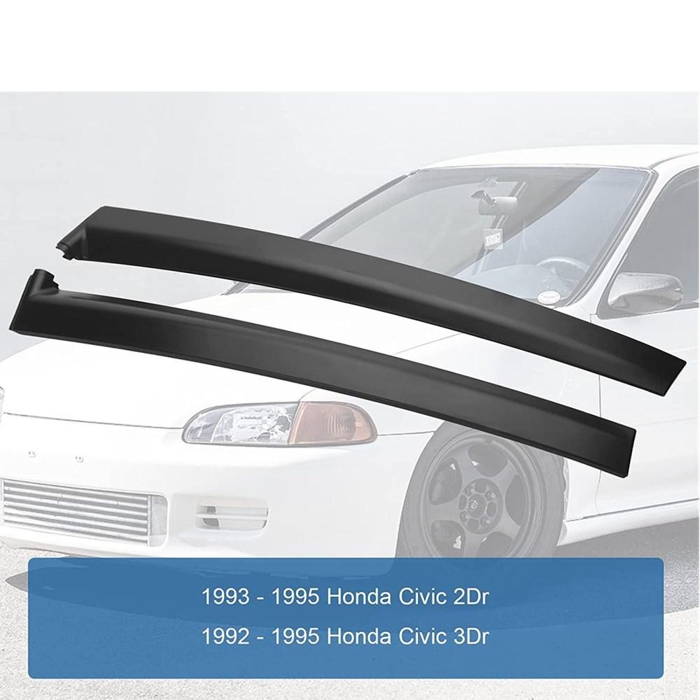 Links Rechts Türverkleidung Zierleiste Säulenverkleidung für 1992-1995 Honda Civic 2-Türer 3-Türer Windschutzscheibe A-Säulenverkleidung Zierleiste 72430-SR3-003