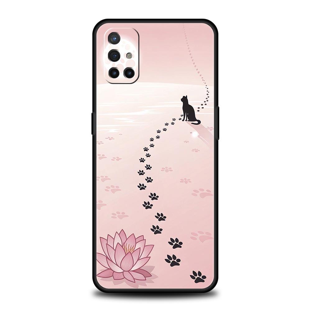Phone Case For Oneplus 13R 13 12 10T 11 R10 Nord N100 N200 N10 9 9R CE 2 3 Z Pro Lite Soft TPU Cover Abstract Creative Cat Line