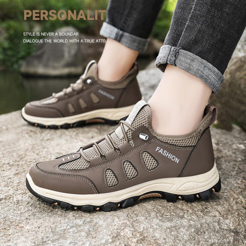 Outdoor Mountaineering Soft Elastic Cushioning Lightweight Non-slip Men's Breathable Mesh Sneakers Wear-resistant Grip Lightweight Running Shoes