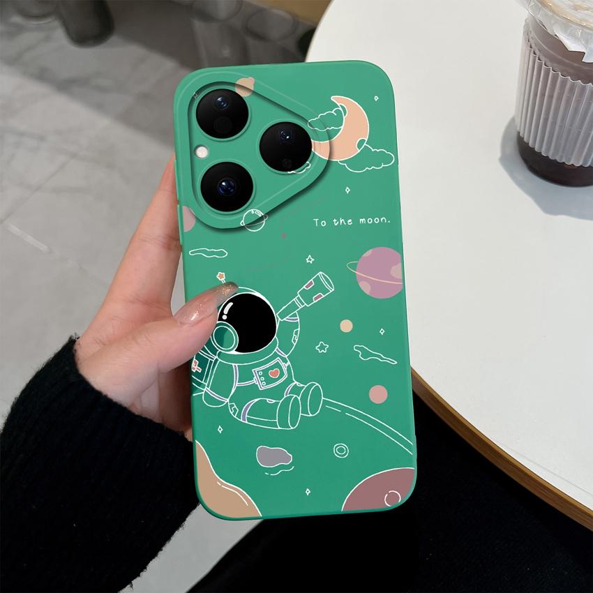 Case For Huawei Pura 80 Pro Nova Y61 Y70 Y72 Y90 4E 5T 6 7 8 9 SE Cute Astronaut Phone Cover Soft Silicone Anti Drop Protective Shell For Huawei Cases