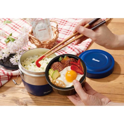 Skater Snoopy Stainless Steel Insulated Lunch Box, 550ml, with Insulated Rice Bowl, STLBD6-A