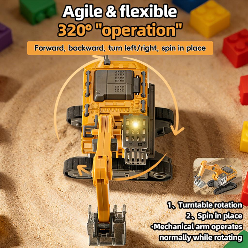 Mini RC Excavator, 1 64 Scale 2.4GHz Mini Remote Control Alloy Construction Vehicle, App Controlled Excavator Model