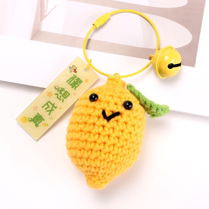 Avocado Mango Wool Yarn Keychain Pendant Gift Set - Car Bag Accessories