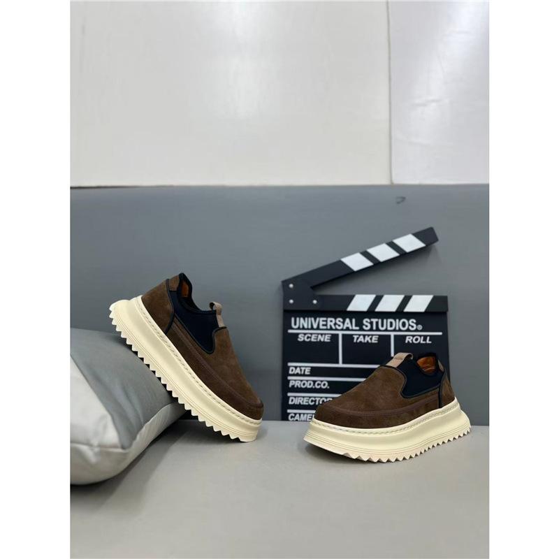Autumn new breathable leather thick-soled comfortable lace-up casual board shoes cr