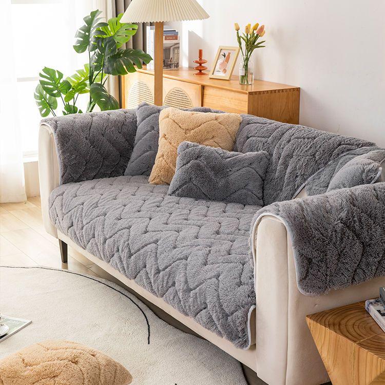 

Супер мягкий плюшевый диван-полотенце, однотонный Нескользящий чехол для дивана, утепленный теплый зимний коврик для эркера для гостиной 70*70
