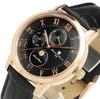 Salvatore Marra Moon Phase 5 ATM Water Leather Limited Black or Pink Men's Multi-Calendar Watch, Resistant, Strap, Edition, Gold, SM21106-PGBK
