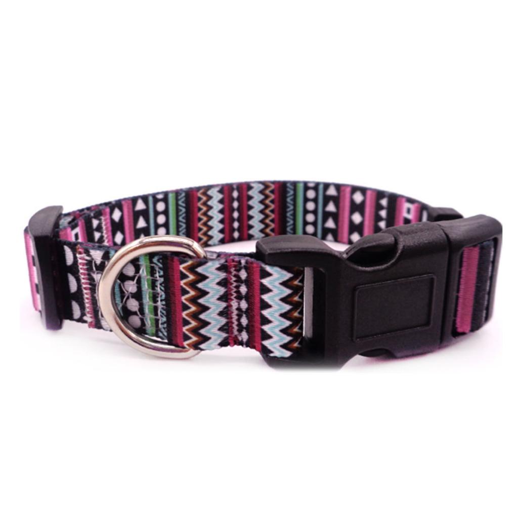 Dog Collar Print Floral Adjustable Soft Stylish Pet Collar for Small Medium Large Dogs M