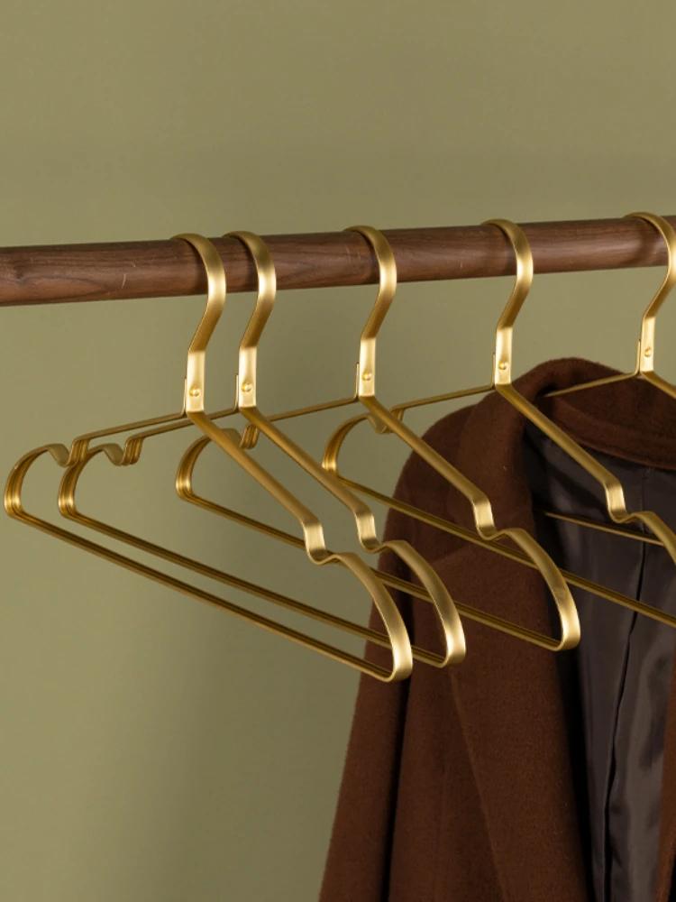 5/10pcs Matte Gold Clothes Hanger Anti -slip Aluminum Alloy Clothing Drying Rack Wardrobe Dress Towel Coat Hangers Organizer