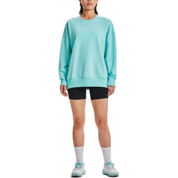 Under Armour Rival Solid Loose Fleece Training Hoodie Women hoodies Blue 1379491-361