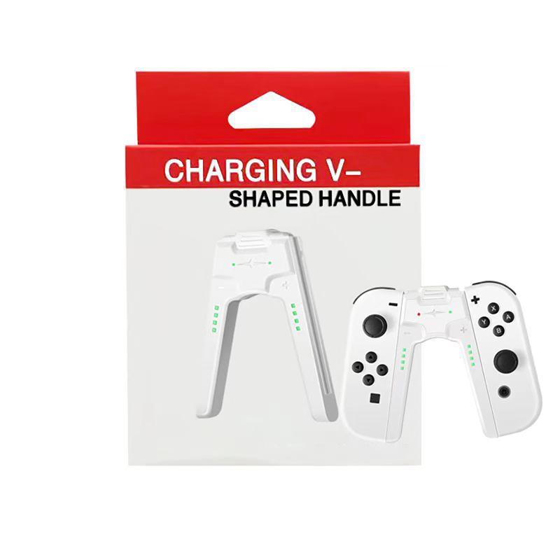 Controller Charger V Shaped Designing Left Right Handle Charging Grip with LED Light Status