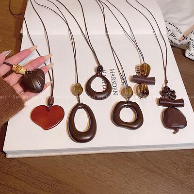 New Chinese-style Hollow Water Drop Long Necklace Women's Sweater Chain Simple Neck Accessories