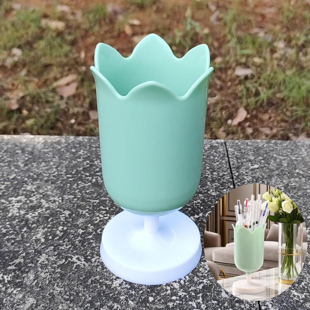 Cute Pencil Head Shape Pen Holder Pencil Storage Box Student Desktop Office Household Multifunctional Makeup Brush Organizer Box