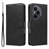 For Honor 400 Pro 5G (Global) Leather Wallet Case with Strap Solid Color Phone Stand Cover