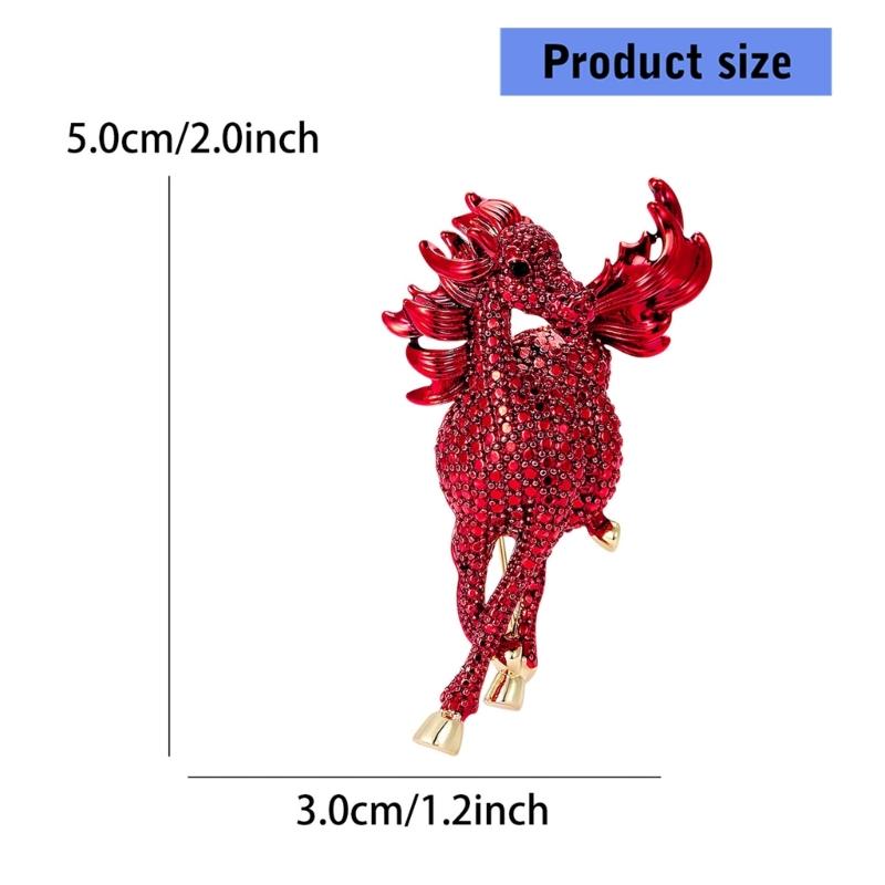 Spilla Cavallo in Cristallo Scintillante Design in Lega Leggera Perfetta Come Accessorio per Abbigliamento Accessorio per Abbigliamento da Sera