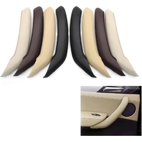 Door Handle Interior Car Left Right Passenger Door Handle Outer Cover Leather Trim Replacement Fit for BMW X3 X4 F25 F26 2010-2016 Interior Door