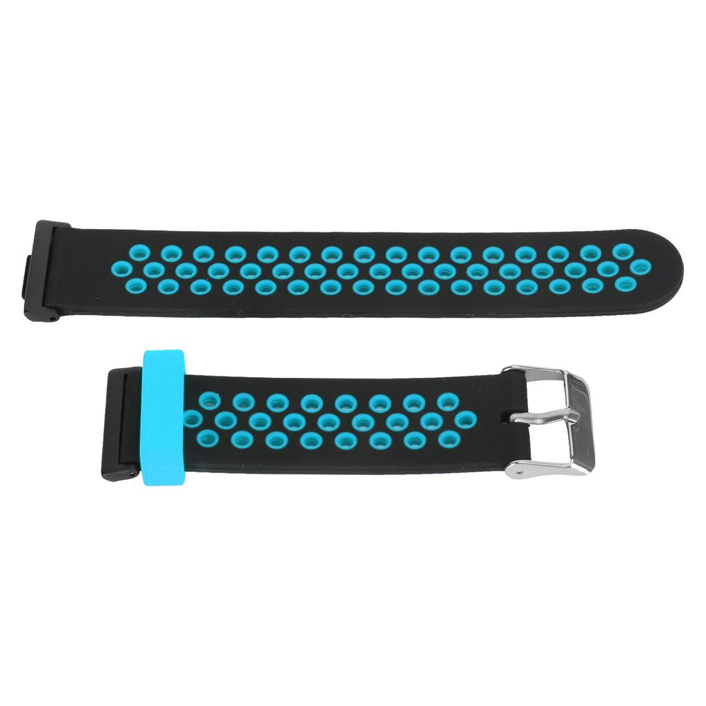 Smartwatch Strap Silicone Sweat Proof Breathable Adjustable Wrist Band for Watch Fit 2 Black and