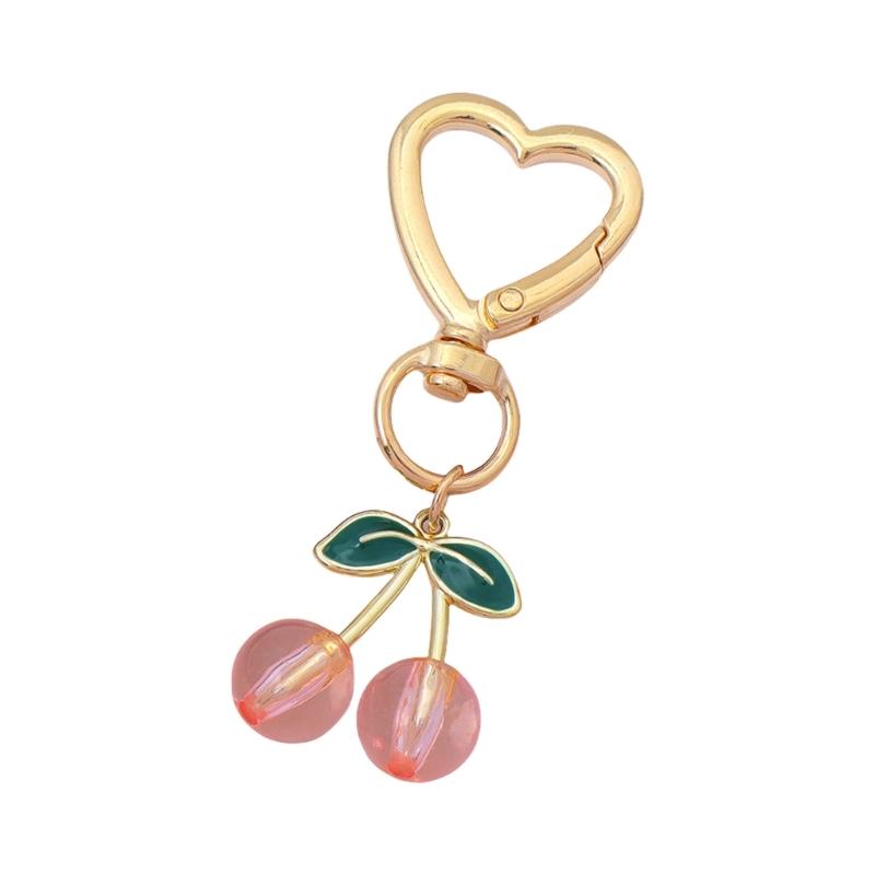 3D Cherry Design Keychain Sturdy Alloy Key Holder Cute Cherry Keychain Charm Key Pendant For Bags And Car Keys