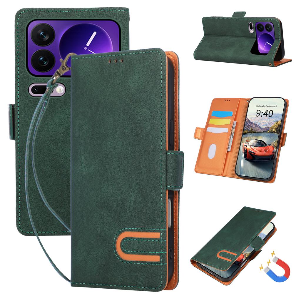 Wrist Strap PU Leather Wallet Card Slot Holder Stand Phone Case for Xiaomi 17 15 Ultra 17 Pro Max 17T 15T Pro Protection Cover