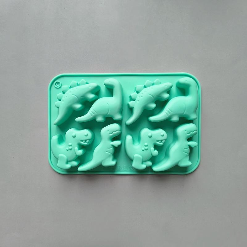 Dinosaurier Lebensmittelechte Silikonformen 8-Kavitäten Schokolade Hartbonbons Eiswürfel Silikonform für DIY Schokolade, Bonbons, Gelee