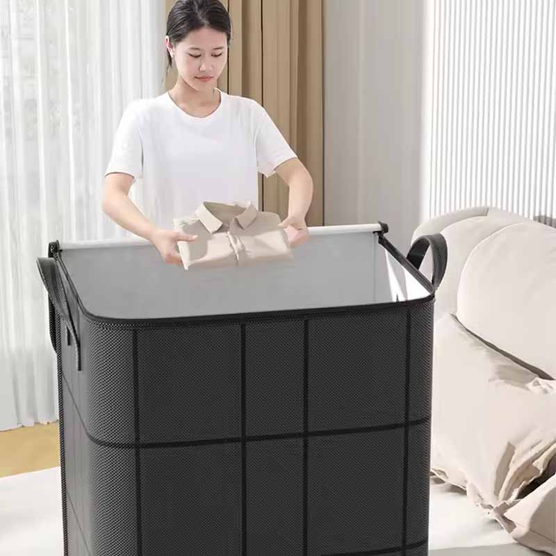 Super Large Capacity! Thick Black Woven Storage Bag For Home Use, Clothes, Blankets, Cotton Quilts, Organizing And Moving Tools