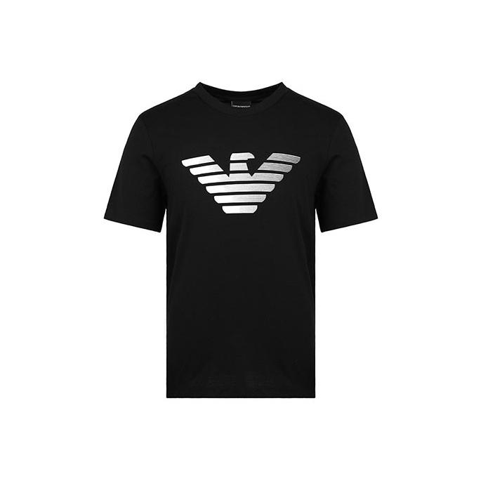 Emporio Armani Logo Print Pullover Short Sleeve T-Shirt Men Tops Black 3H1TD0-1J30Z-0999 S