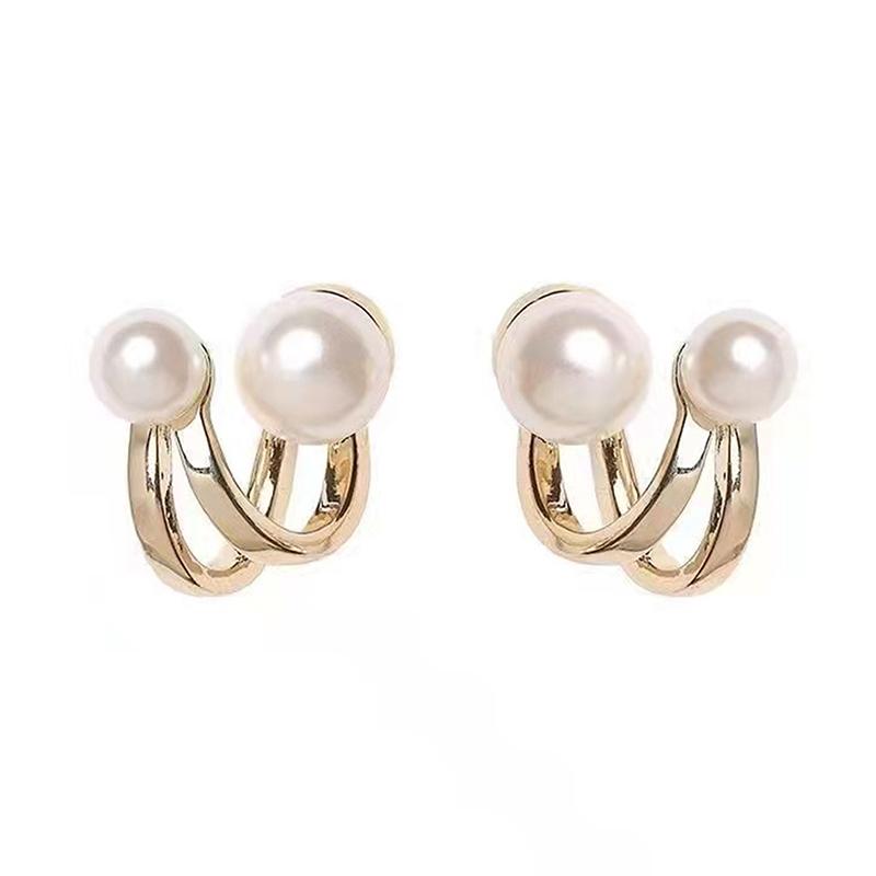 

Retro Light Luxury Pearl Stud Earrings Korean Simple Jewelry Christmas Party