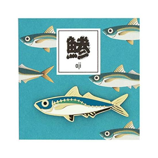 Delicious Fish Pin Badge (Horse Mackerel) светло-синий