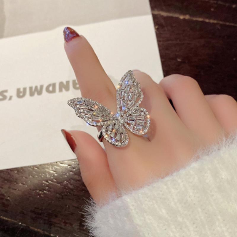 Hollow Butterfly Exaggerated Ring - Hand Jewelry R7146