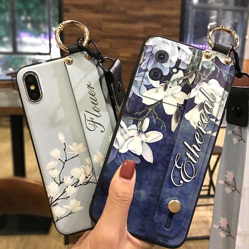 Пылезащитный чехол-браслет для телефона Cubot Note21 с подставкой, задняя крышка с кольцом, ремешок на запястье, прочный, силиконовый с цветочным рисунком