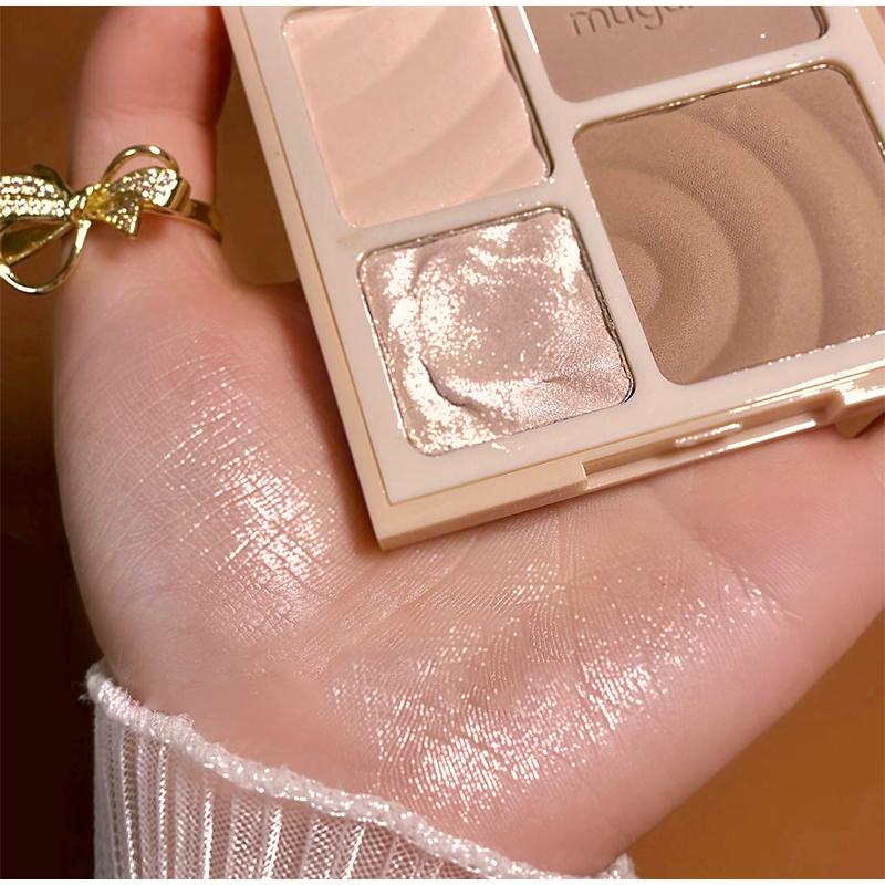 4 Colors Long-Lasting Matte Highlighter Bronzers Palette Face Shading Grooming Powder Makeup 3D Face Contouring Bronzer Cosmetic