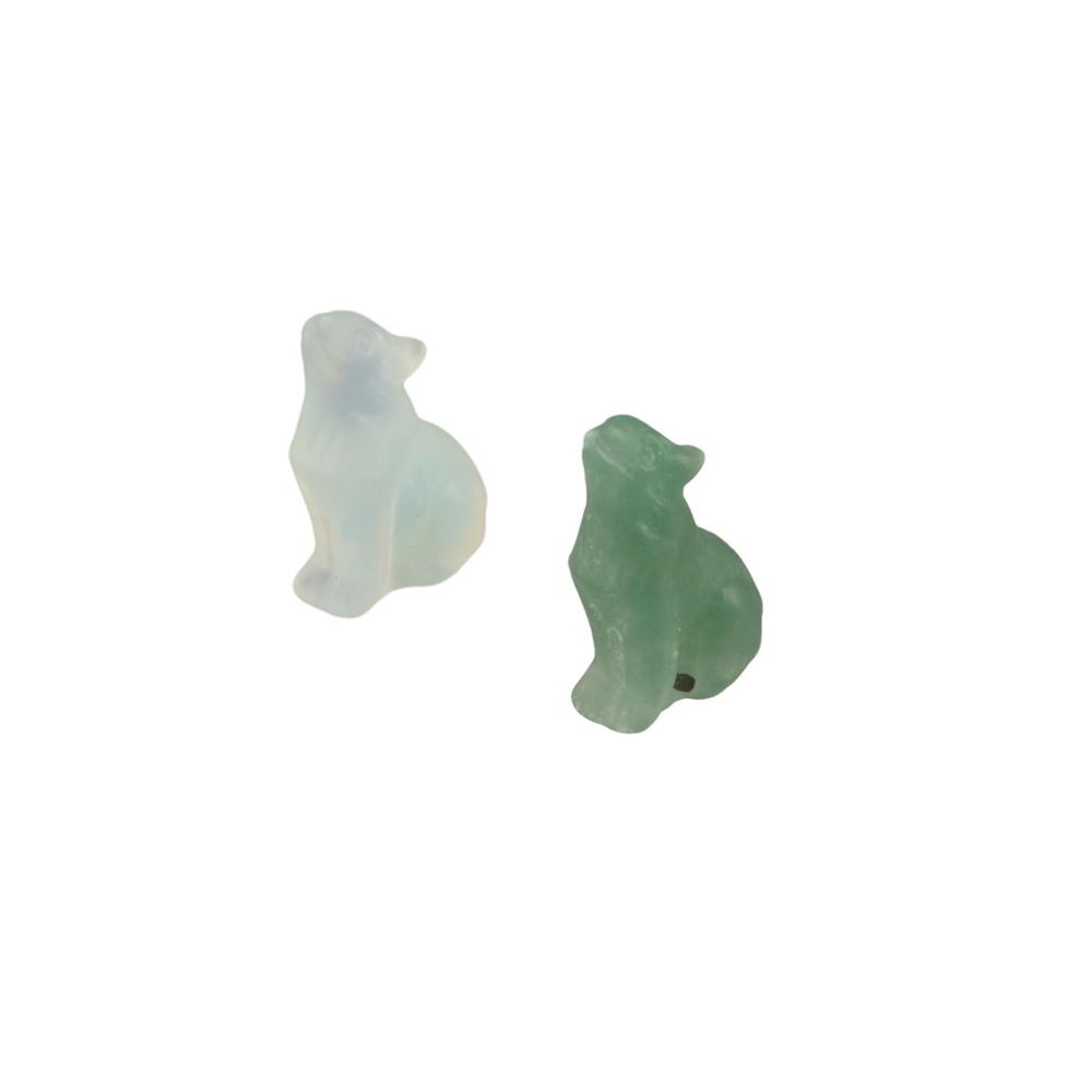 Carving Crystal Wolf Statue Natural Animal Ornament Feng Shui Ornament Crystal Little Wolf  Office