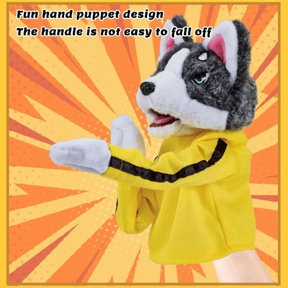 Critters Sorridenti Peluche Gatto Giocattolo Marionetta a Mano Marionetta Husky Pugile Marionetta a Dita Battaglia Sonora Giocattolo di Peluche Bambola Regalo di Compleanno