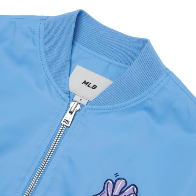 MLB-ähnliche Serie Lässige Vintage-Letterjacke mit floralem Logo-Aufdruck Unisex-Jacke Blau 3AJPL0121-50BLS