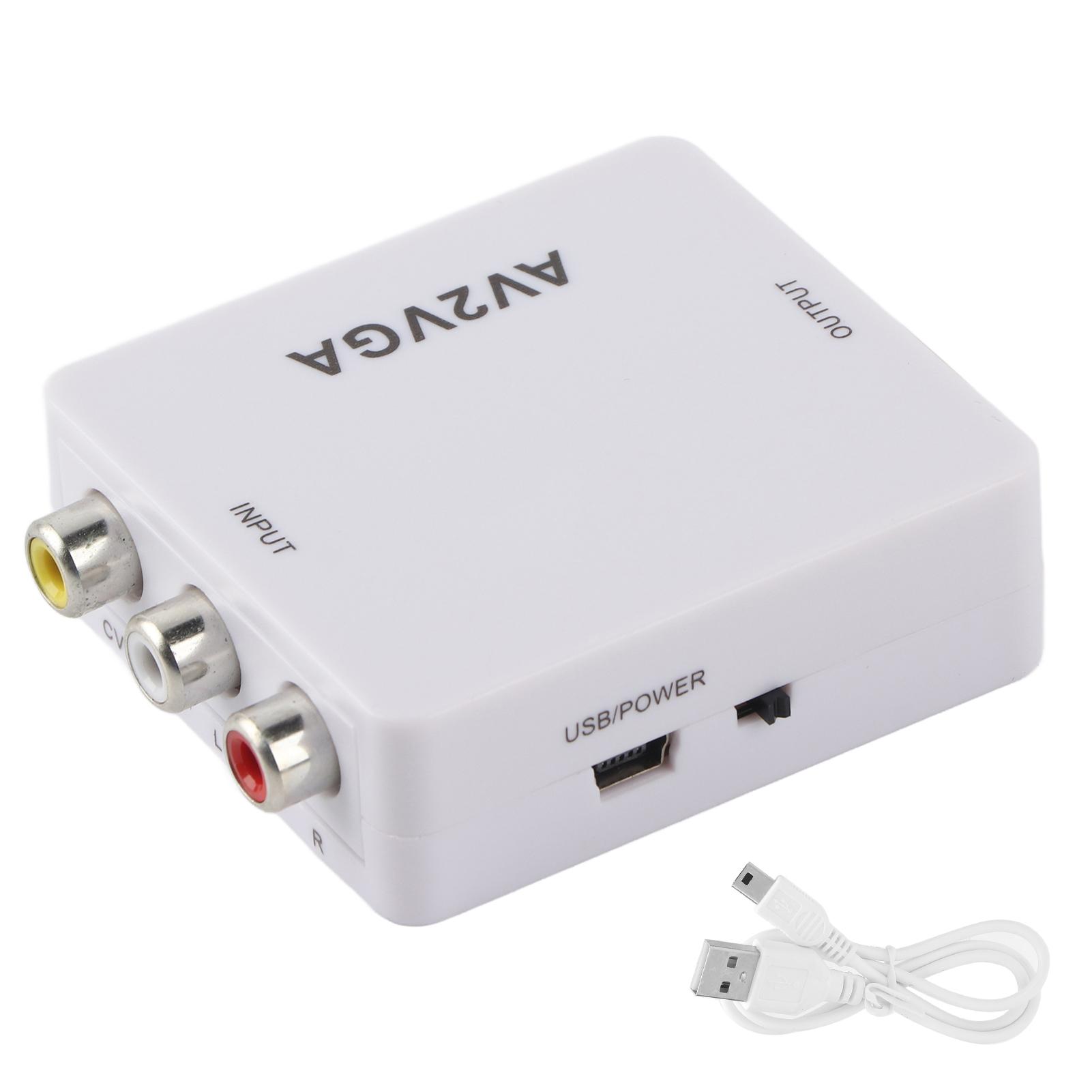 

Для конвертера AV в VGA Портативный видеоконвертер 1920x1080 HD AV2VGA с USB-кабелем
