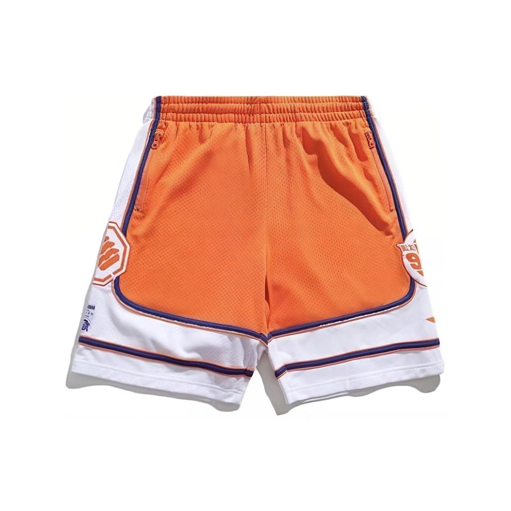 Li Ning X Badfive X Tide Kollaboration Elastische Taille Atmungsaktive Shorts Herren Shorts Orange AAPP439-2